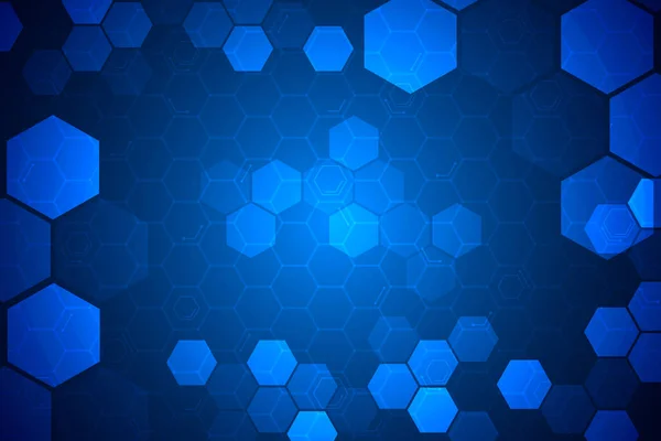 Modrý Šestiúhelník Vzorek Abstraktní Technické Zázemí — Stockový vektor