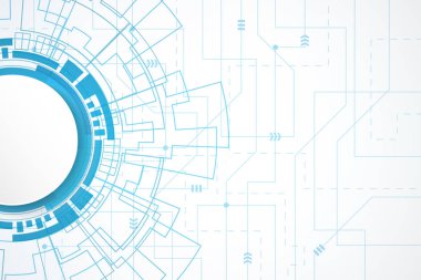 Soyut teknolojik altyapı, daire dijital, mavi devre kartı