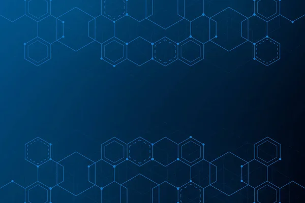 Abstract Blue Hexagon Background Technology Polygonal Concept Copy Space — Stock Vector