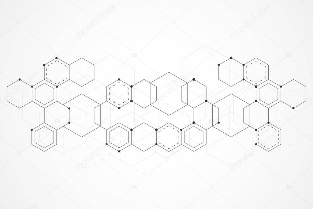 Abstract hexagon background , Technology polygonal concept