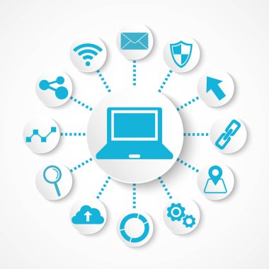 Teknoloji simgesi, Laptop bağlantı kavramı