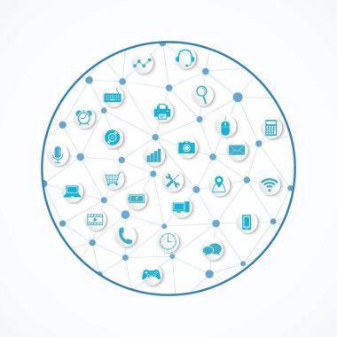 Teknoloji aygıt simgesini, Soyut Mavi çokgen şekli