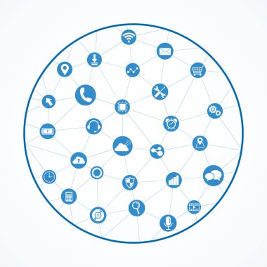 Teknoloji aygıt simgesini, Soyut Mavi çokgen şekli