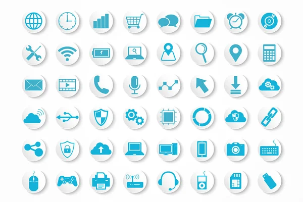 Icono Del Dispositivo Tecnología Conjunto — Vector de stock