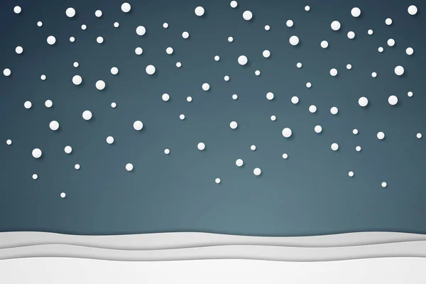 Paisaje Nieve Cayendo Temporada Invierno — Vector de stock