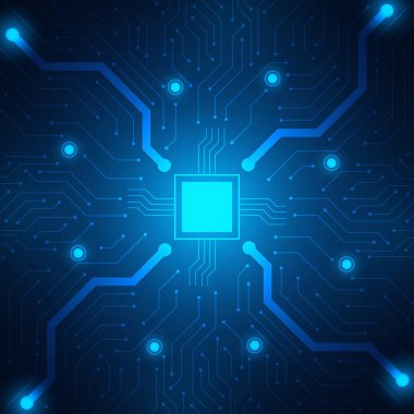 Microchip Teknolojisi Arka Plan, mavi devre kartı deseni