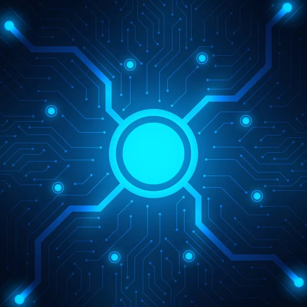 Fondo Tecnología Microchip Patrón Placa Circuito Azul — Archivo Imágenes Vectoriales