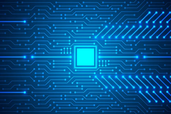 Fondo Tecnología Microchip Patrón Placa Circuito Digital Azul — Archivo Imágenes Vectoriales