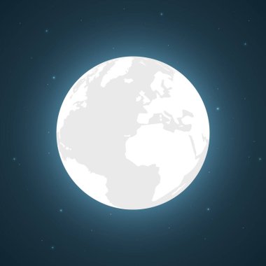 Dolunay ve parlak yıldızlar, vektör çizimi.