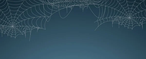 Halloween Spindel Web Banner Spindelväv Bakgrund — Stock vektor