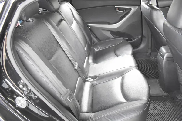 Black luxury car Interior, black leather seat of the car