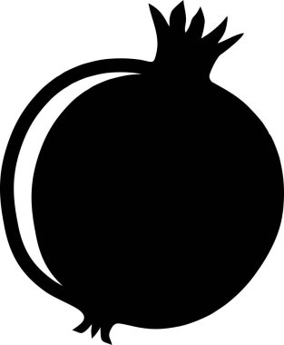 Nar siyah stil vektör meyve sebze simgesi simgesini Eps 10 içinde