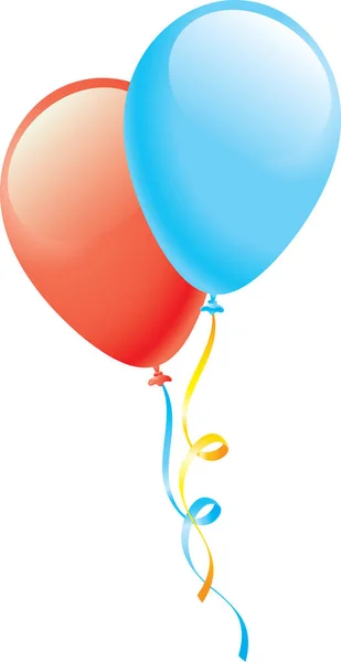 Dois Balões Balão Cor Brilhante Vector Eps — Vetor de Stock