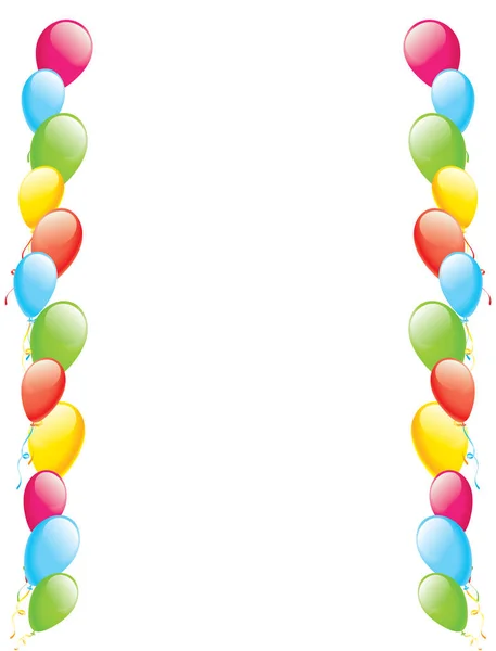 Poster Met Ballonnen Kleur Ballon Glanzende Geschenkenkaart Vector Eps — Stockvector