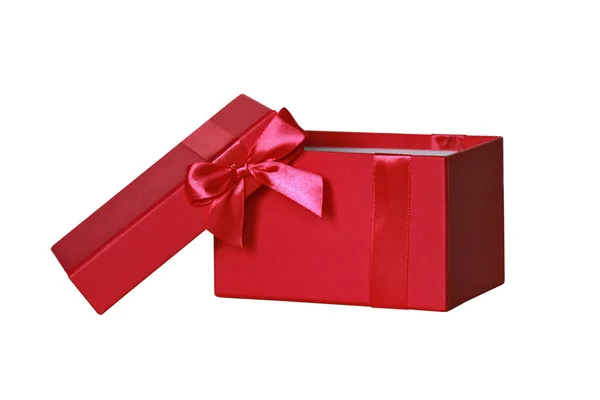 Open Red Gift Box White Background — Stock Photo, Image