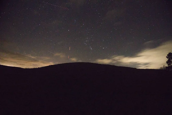 Nachtaufnahmen Waldrand Main Viereck — Stockfoto
