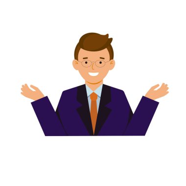 genç bir adam bir takım elbise ve kravat.