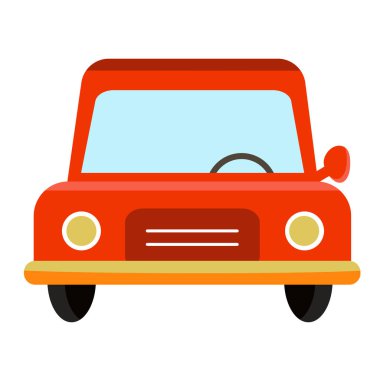 Binek arabası kırmızı. Kişisel motorlu taşıma.