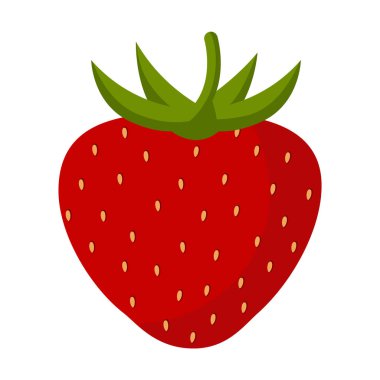 Beyaz arka planda çilek. Yeşil yaprakları ile Çilek kırmızı.