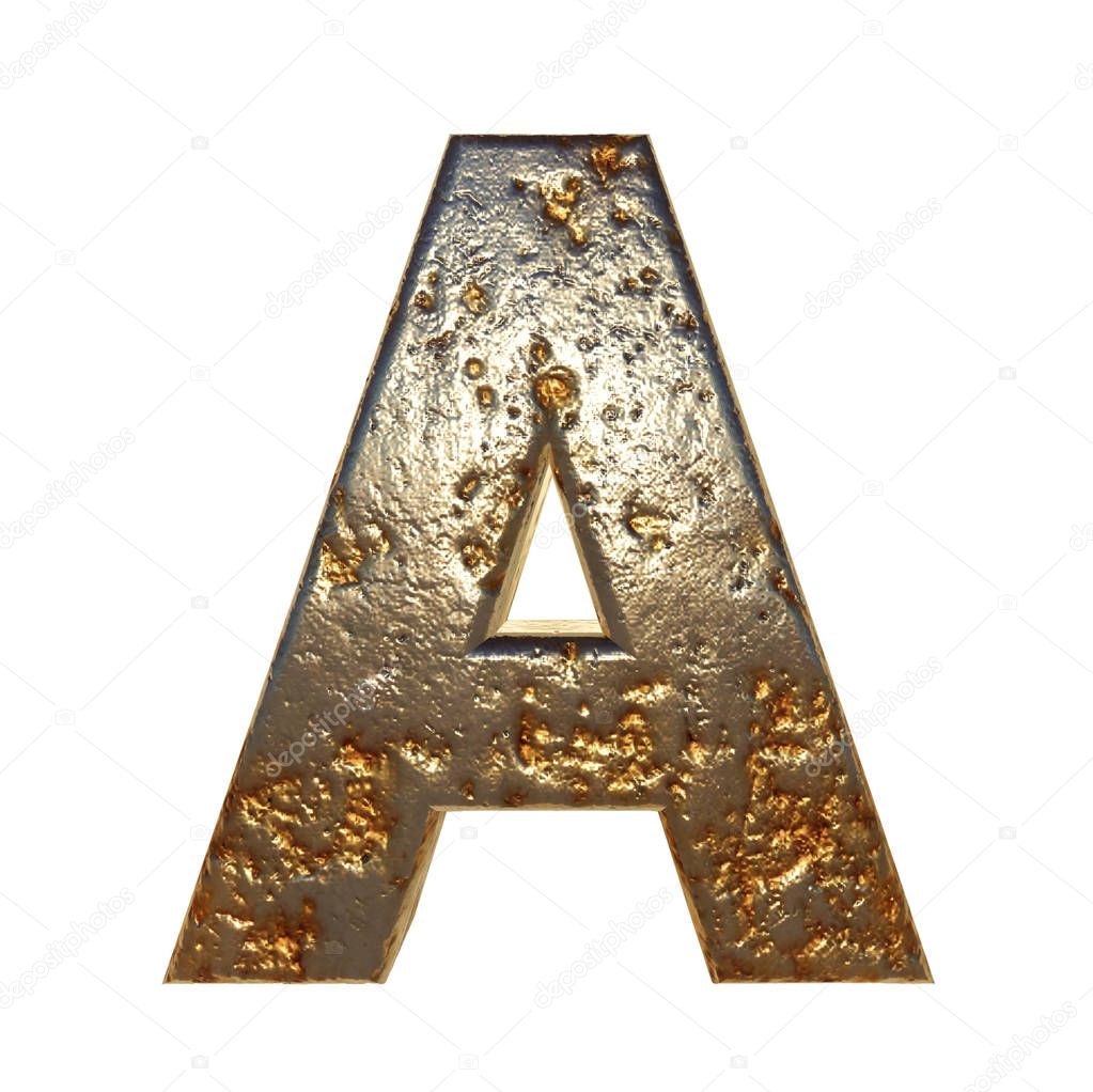 Rusted metal letter A