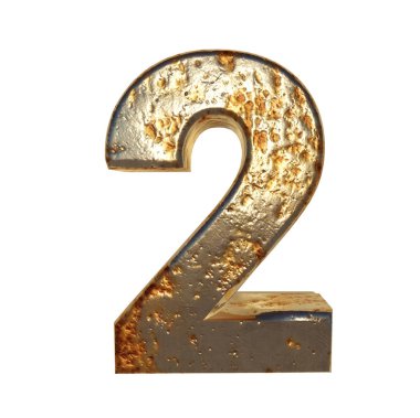 Paslı metal 2 numara. 3D render