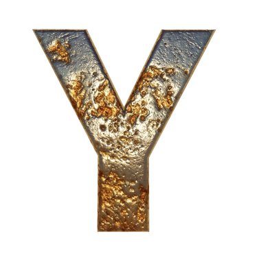 Paslı metal harf Y