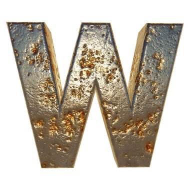 Paslı metal harf W