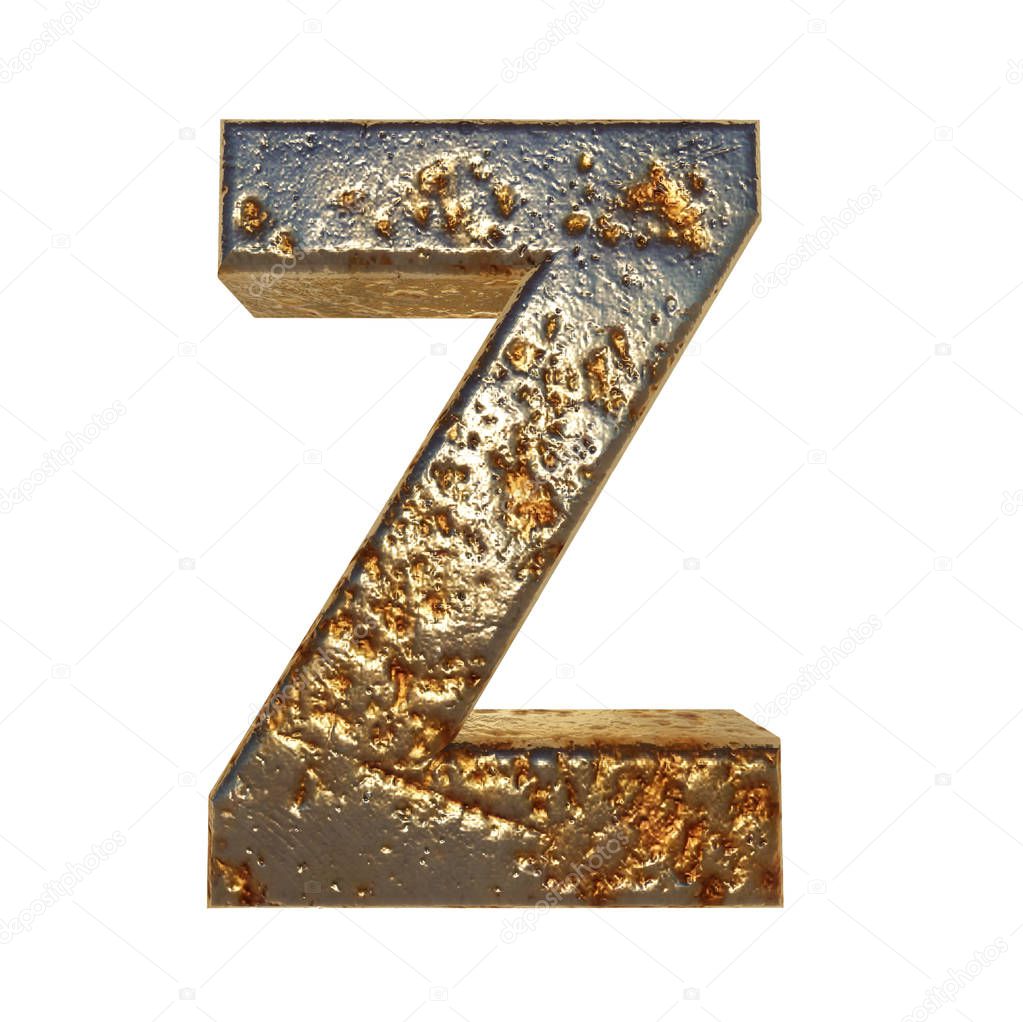 Rusted metal letter Z