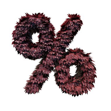 Yeşillik sembolü yüzde, 3d render