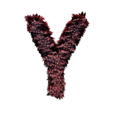 Yeşillik harf Y, 3d render