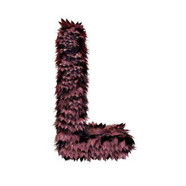 Yeşillik harf L, 3d render