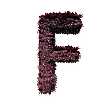 Yeşillik harf F, 3d render