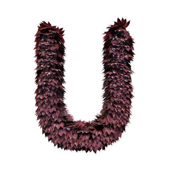 Yeşillik harf U, 3d render