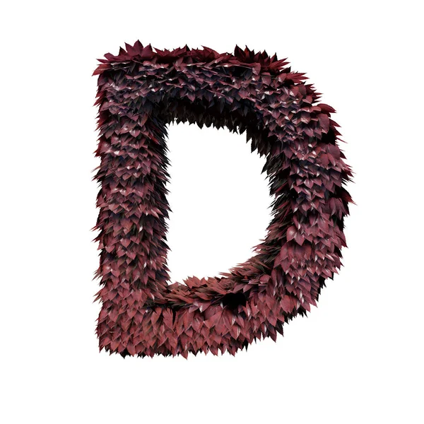 Yeşillik harf D, 3d render