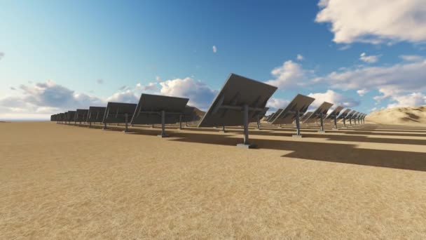 在沙漠中的太阳能发电设备 — 图库视频影像