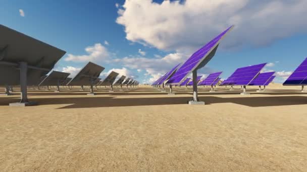 Central Energia Solar Deserto — Vídeo de Stock