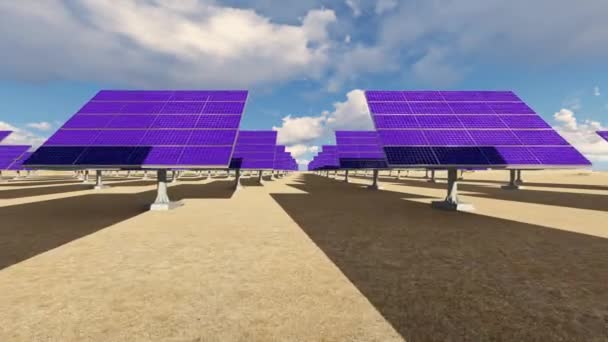 在沙漠中的太阳能发电设备 — 图库视频影像