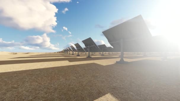 Centrale Solaire Dans Désert — Video