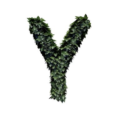 Yeşillik harf Y, 3d render