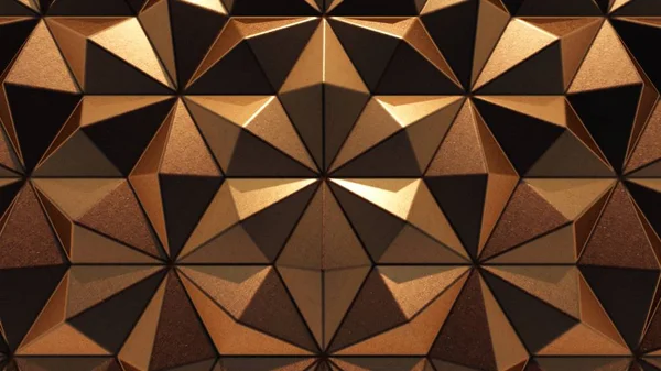 Triangle Copper background, 3D rendering