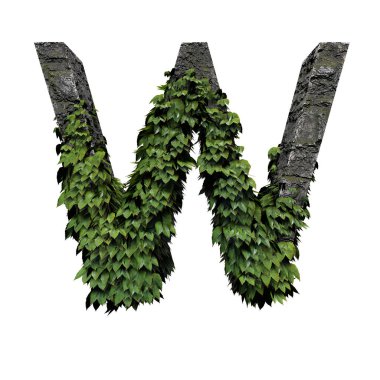 Taş yeşillik mektup 3d render