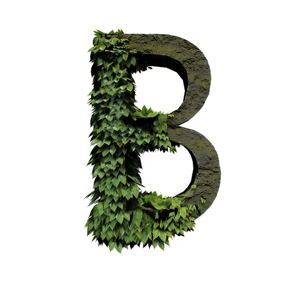 Taş yeşillik mektup 3d render