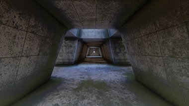 Terk edilmiş fururistic tünel 3d render