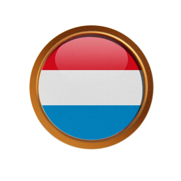 Luxemburg Vlag Het Gouden Frame — Stockfoto