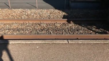 Danimarka varış tren istasyonunda tren