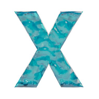 X, 3d render sıvı mektup