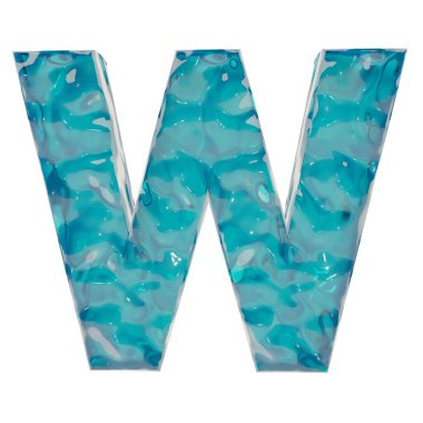 Sıvı mektup w, 3d render