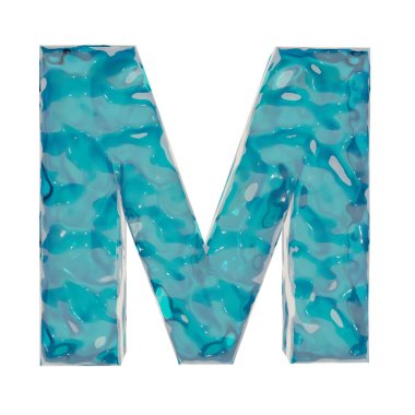 Sıvı mektup m, 3d render