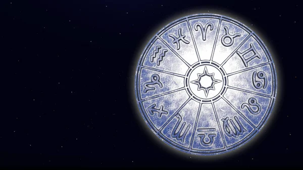 Signos Zodiacais Astrológicos Dentro Círculo Horóscopo Prata — Fotografia de Stock