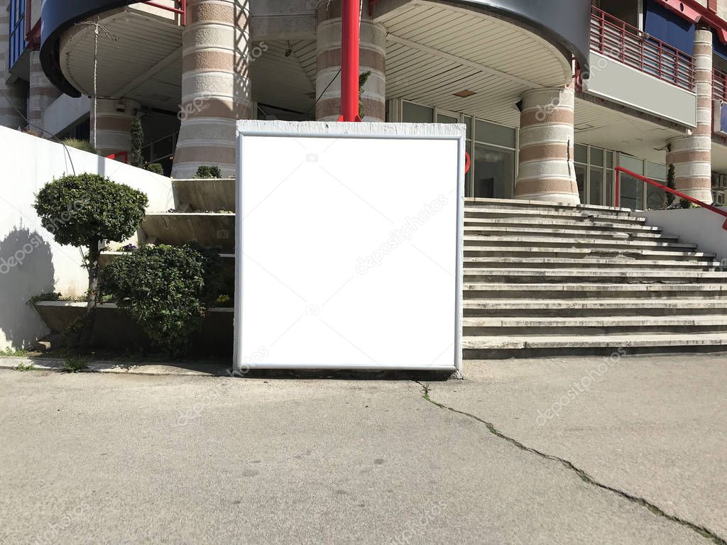 One blank billboard in Belgrade